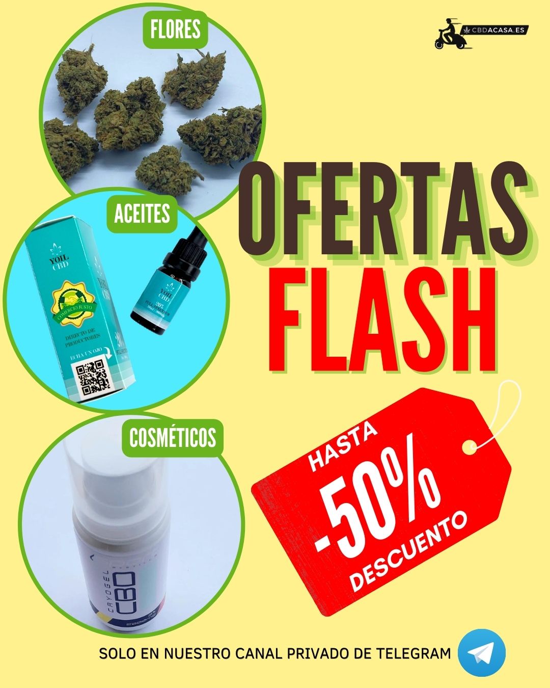 CBDACASA ofertas flash y consejos exclusivos en el canal privado de Telegram
