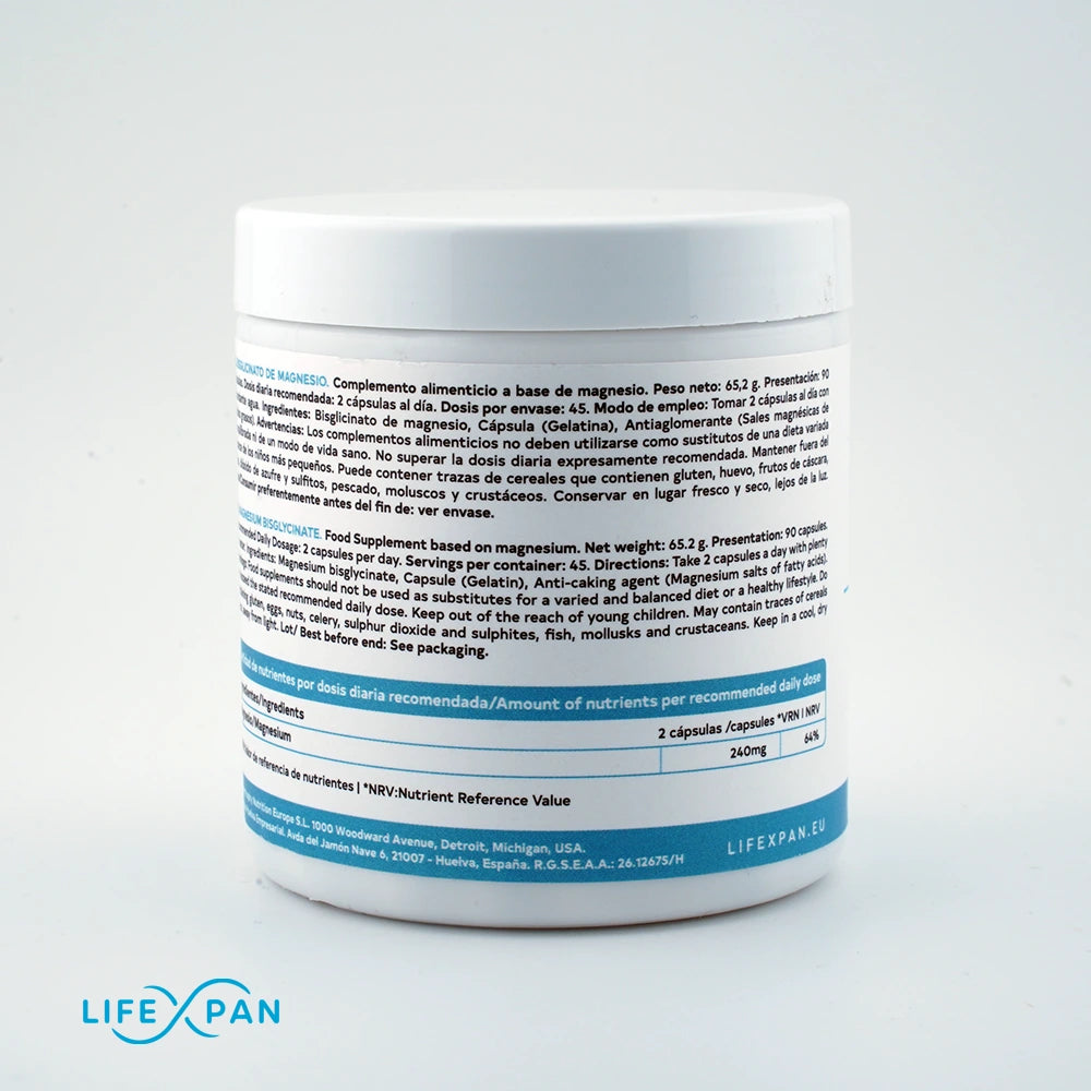 Bisglicinato de Magnesio | LifeXpan® | Magnesio Puro para Vitalidad y Energía