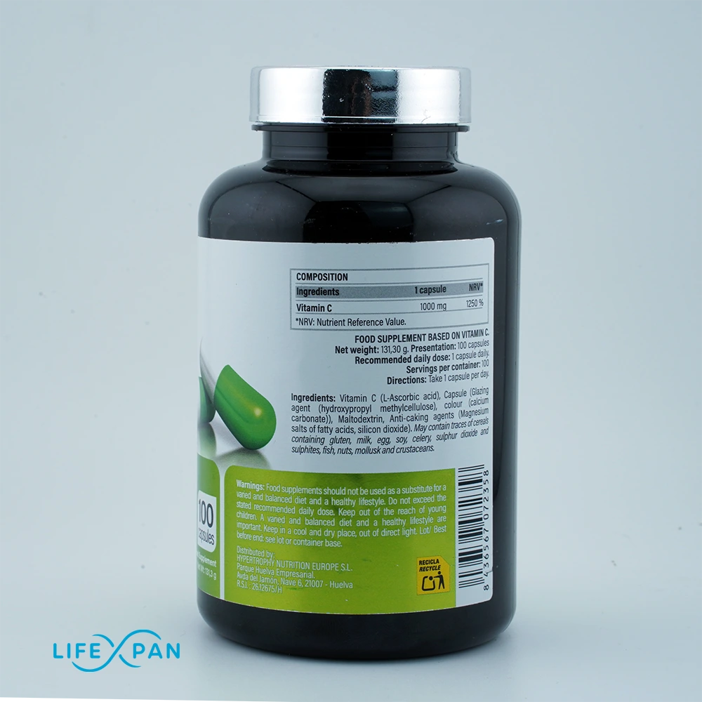 Vitamina C | Alta Dosis 1000 mg | 100 cápsulas