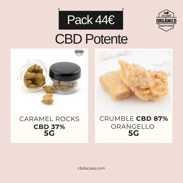 Pack Caramel rocks CBD + Crumble Orangello 87%