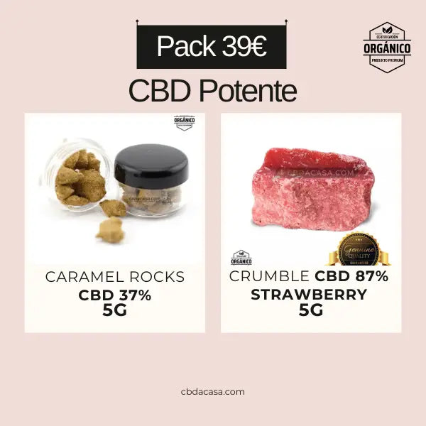 Pack Caramel rocks CBD + Crumble Orangello 87%