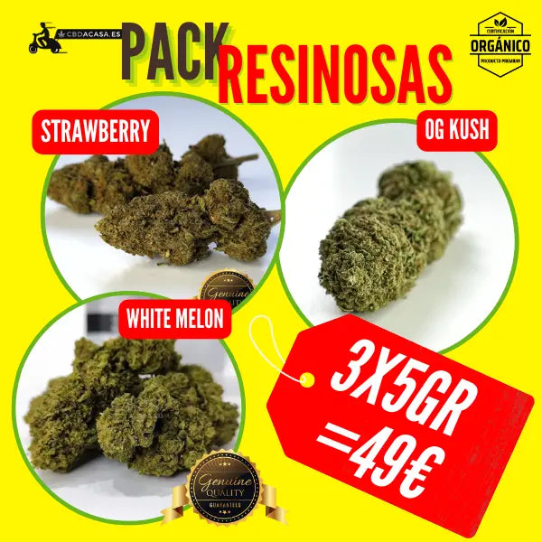 Pack Ahorro Resinosas: Strawberry + OG Kush + White Melon 🆕
