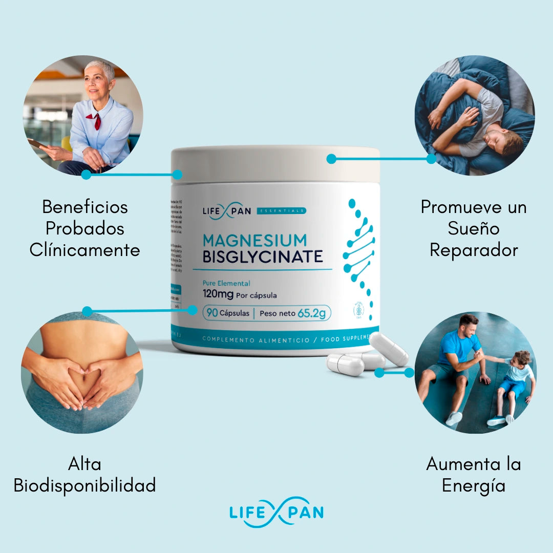 Bisglicinato de Magnesio | LifeXpan® | Magnesio Puro para Vitalidad y Energía